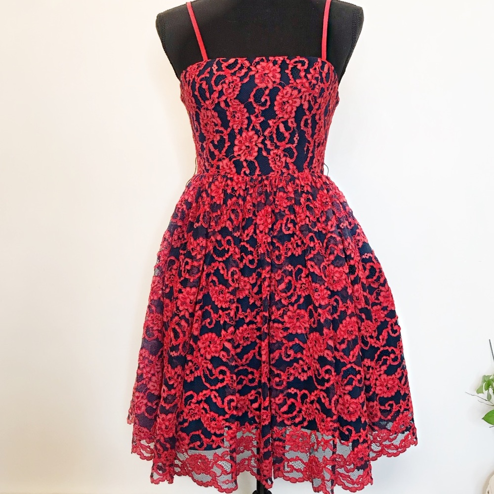 Alice + Olivia lace overlay dress